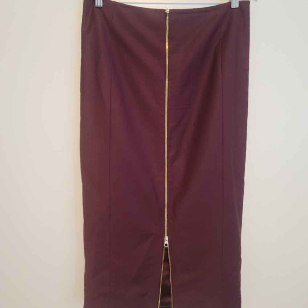 Ted Baker Burgundy Pencil Skirt - Picture 2 of 6